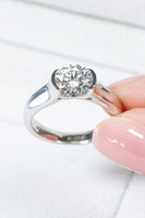 Looking Good 2 Carat Moissanite Platinum-Plated Ring