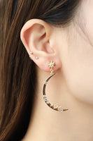 Zircon Star and Moon Alloy Earrings