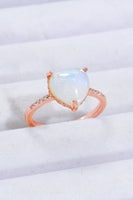 Heart-Shaped Natural Moonstone Ring