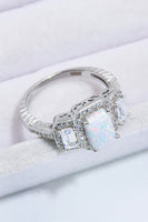 925 Sterling Silver Square Opal Ring