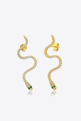 Snake-Shaped 925 Sterling Silver Earrings