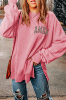 AMEN Graphic Dropped Shoulder Slit Sweatshirt