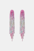 Rhinestone Fringed Dangle Earrings