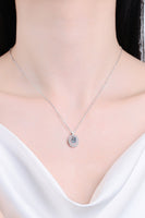 Adored 925 Sterling Silver Rhodium-Plated 1 Carat Moissanite Pendant Necklace