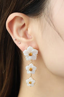 Contrast Resin Flower Earrings