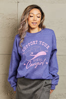 Sweet Claire "Support Your Local Cowgirl" Oversized Crewneck Sweatshirt