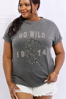 Simply Love Full Size GO WILD 1974 Graphic Cotton Tee