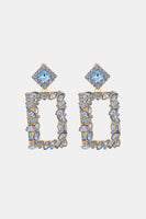 Square Shape Glass Stone Dangle Earrings