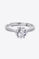 1 Carat Moissanite Adjustable 6-Prong Ring