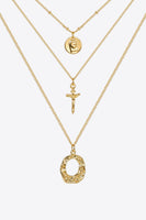 3-Piece 18K Gold-Plated Pendant Necklace