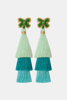 Triple-Layer Tassel Dangle Earrings