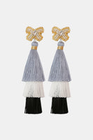 Triple-Layer Tassel Dangle Earrings