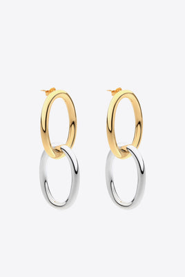 Two-Tone Double Hoop Earrings