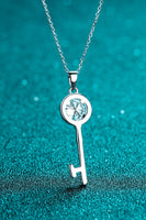 Adored Moissanite Key Pendant Necklace