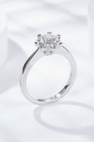 925 Sterling Silver Solitaire Moissanite Ring