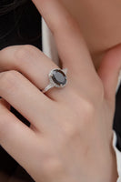 Agate 925 Sterling Silver Halo Ring