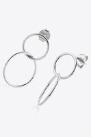 925 Sterling Silver Double Hoop Drop Earrings