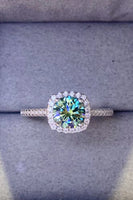 Adored 3 Carat Moissanite Platinum-Plated Cluster Ring