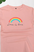 LOVE IS LOVE Rainbow Graphic Tee Shirt