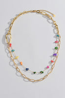 Multicolored Stone Double-Layered Necklace