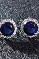 Contrast 2 Carat Moissanite Platinum-Plated Stud Earrings