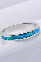 925 Sterling Silver Opal Ring in Sky Blue