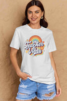 Simply Love Full Size TEACHER VIBES Graphic Cotton T-Shirt