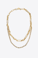 18K Gold Plated Glass Stone Necklace