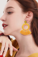 Bead Detail Tassel Dangle Earrings