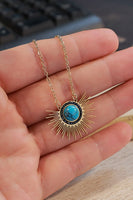 Turquoise 14K Gold Plated Pendant Necklace