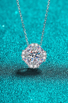 Geometric Moissanite Pendant Chain Necklace