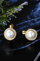 Moissanite Pearl 925 Sterling Silver Earrings