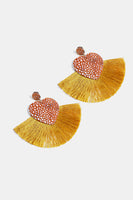 Heart Shape Fringed Dangle Earrings