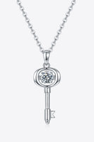 Adored Moissanite Key Pendant Necklace