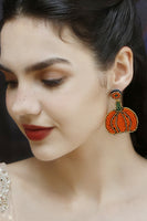 Beads Detail Pumpkin Shape Dangle Earring