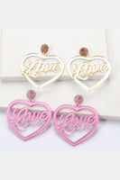 Heart Shape Acrylic Dangle Earrings