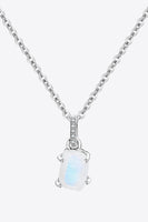 Natural Moonstone 4-Prong Pendant Necklace