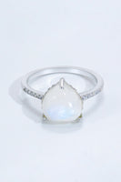 Heart-Shaped Natural Moonstone Ring