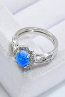 2-Piece 925 Sterling Silver Opal Ring Set