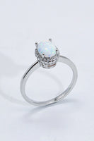 925 Sterling Silver 4-Prong Opal Ring