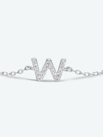 V To Z Zircon 925 Sterling Silver Bracelet