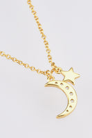 Zircon Star and Moon Pendant Necklace