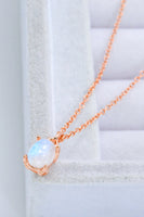 Natural 4-Prong Pendant Moonstone Necklace