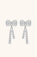 1.12 Carat Moissanite 925 Sterling Silver Bow Earrings