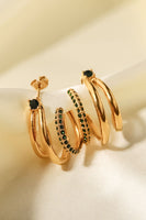 18K Gold Plated Cubic Zirconia Wrap C-Hoop Earrings