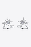 Moissanite Star Rhodium-Plated Earrings