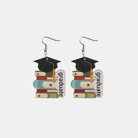 School Theme Wooden Dangle Earrings