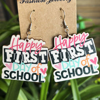 School Theme Wooden Dangle Earrings