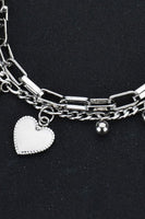 Heart Charm Stainless Steel Bracelet