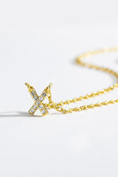 V To Z Zircon 925 Sterling Silver Necklace